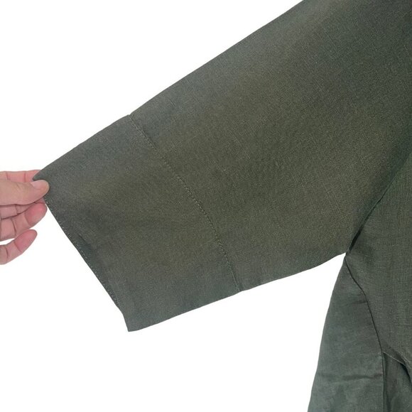 Coco Rose Womens Dress One Size Green Lagenlook Pockets Midi Crew Neck - Picture 4 of 8